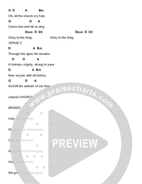 Look And See The Glory Of The King Chords .